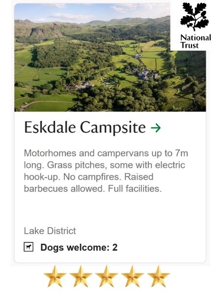 campervan site near eskdale