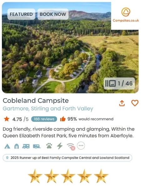 campervan site near, gartmore & stirling