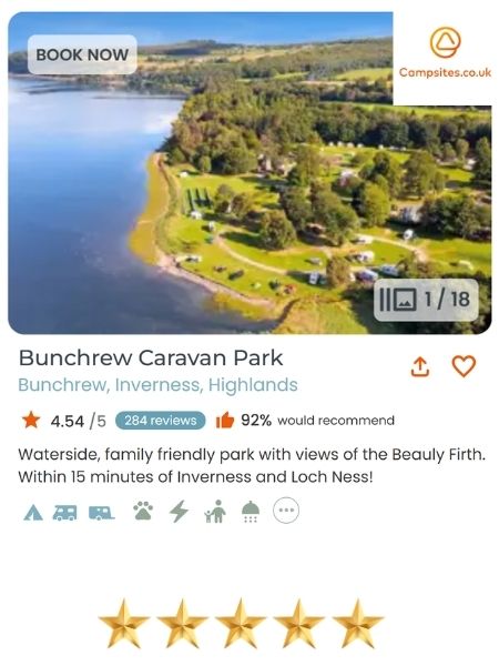 campervan and caravan site near inverness