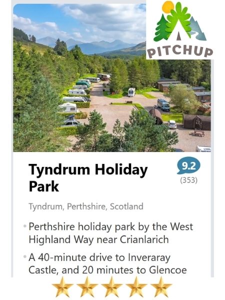 campervan site near tyndrum in perthshire