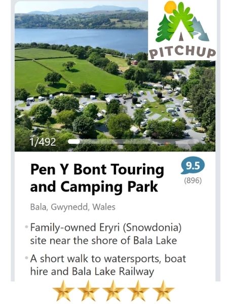 campervan campsite near bala in wales