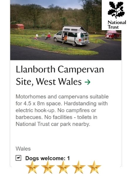 campervan site west wales